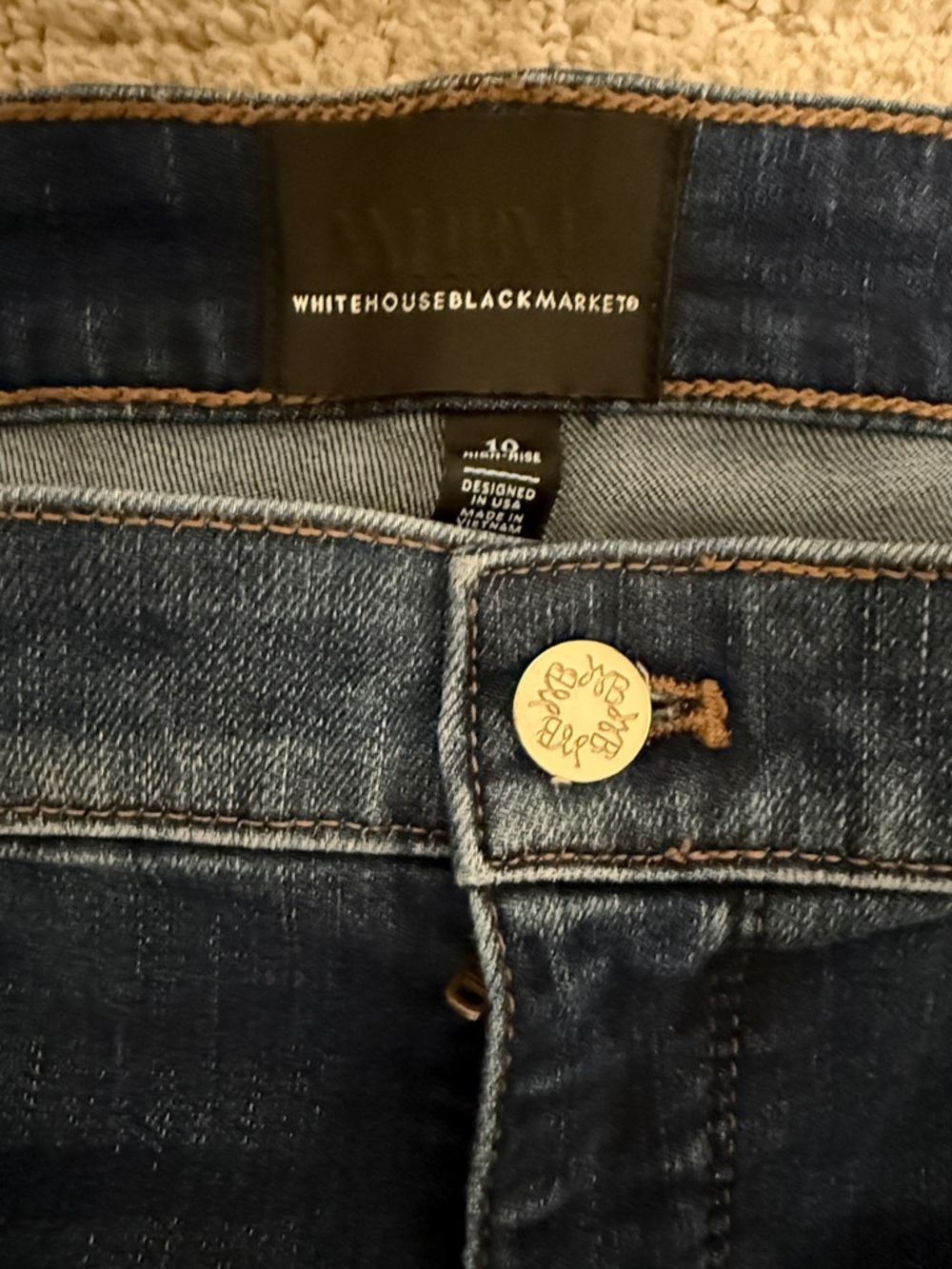White House Black Market high-rise wide leg jeans Sz 10 - Picture 2 of 5